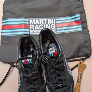 Puma Black Sneakers with Blue and Red Accents